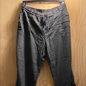 Caslon Dark Gray Linen Wide Leg Pants